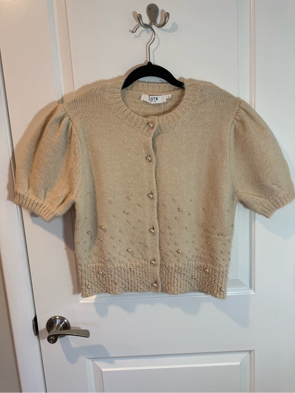 ASTR The Label Joly Pearl Embellished Cardigan